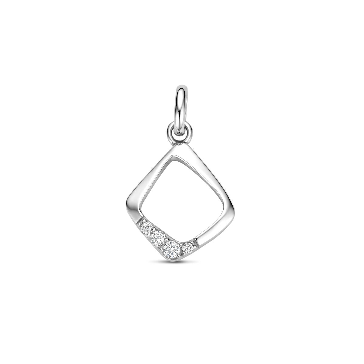 Zilveren gerhodineerde hanger zirkonia 19 mm - 1341209 - PansiteNederland.nl