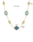 14K geelgoud collier london blue en blauw topaas 7 mm 41 - 43 - 45 cm 4021531