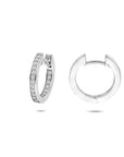 Zilveren gerhodineerde klapoorringen zirkonia 15 mm - 1341483