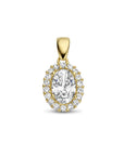 14K geelgoud hanger zirkonia halo 4028201 - PansiteNederland.nl