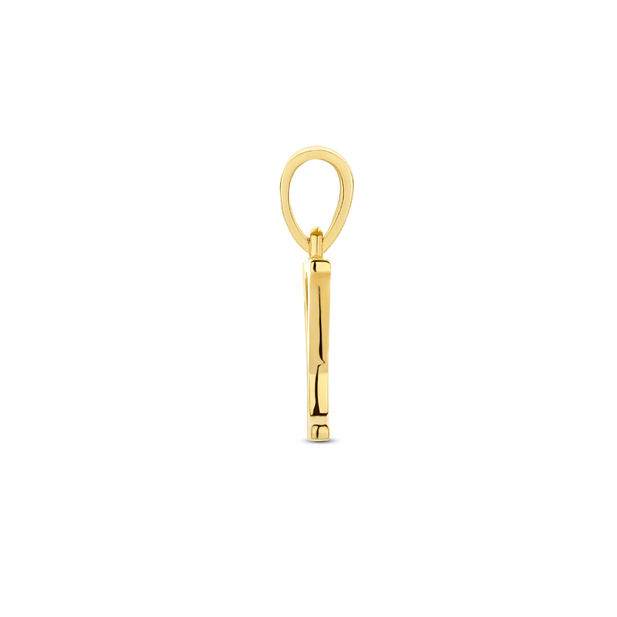 Hanger letter Y zirkonia 14 mm 14K geelgoud #Letter_Y