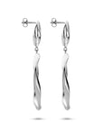 Zilveren gerhodineerde oorhangers gedraaid 66 mm - 1341735