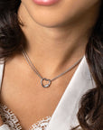 Zinzi zilveren ketting 45cm hart met zirkonia 40-45cm ZIC2507 - PansiteNederland.nl