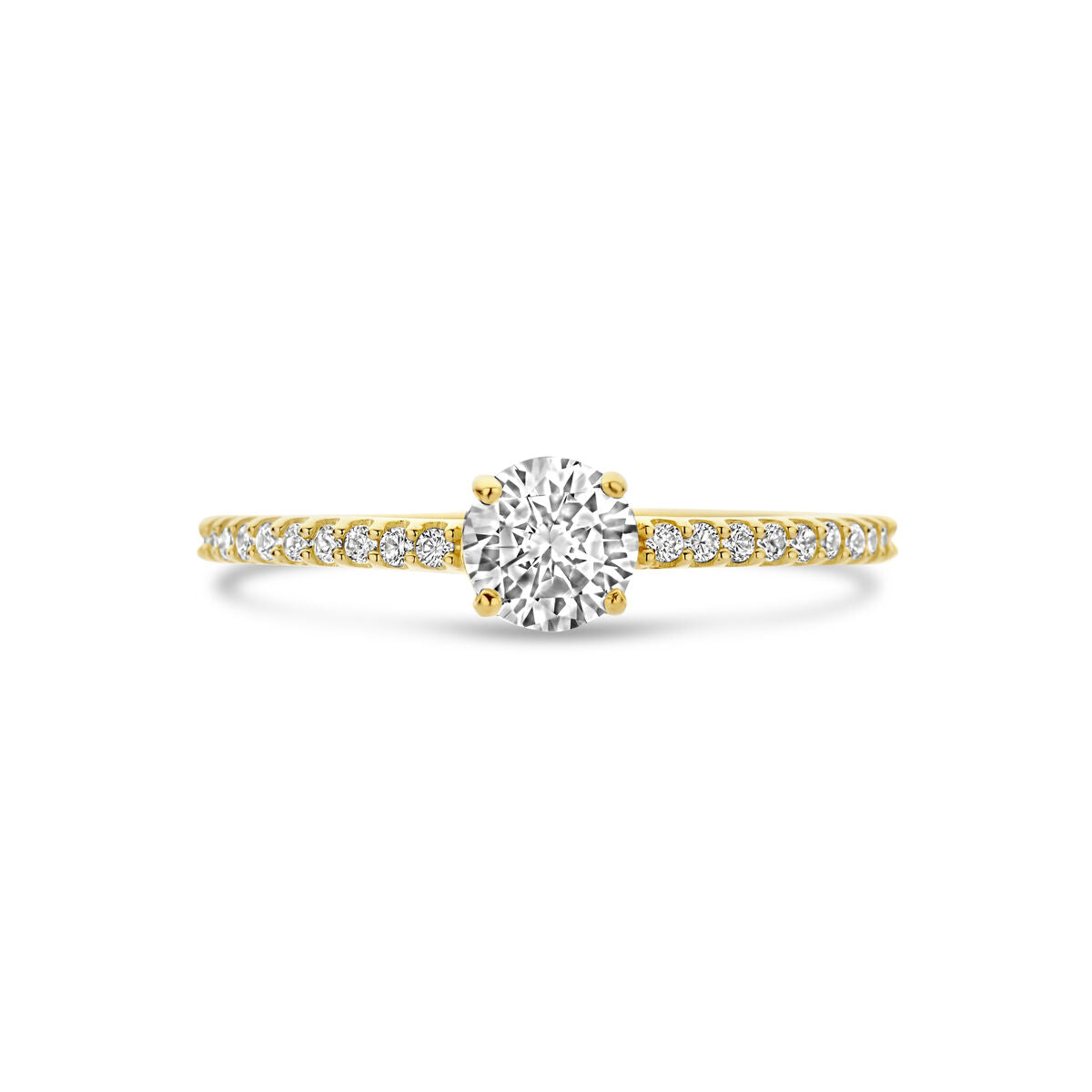 Ring zirkonia 14K geelgoud