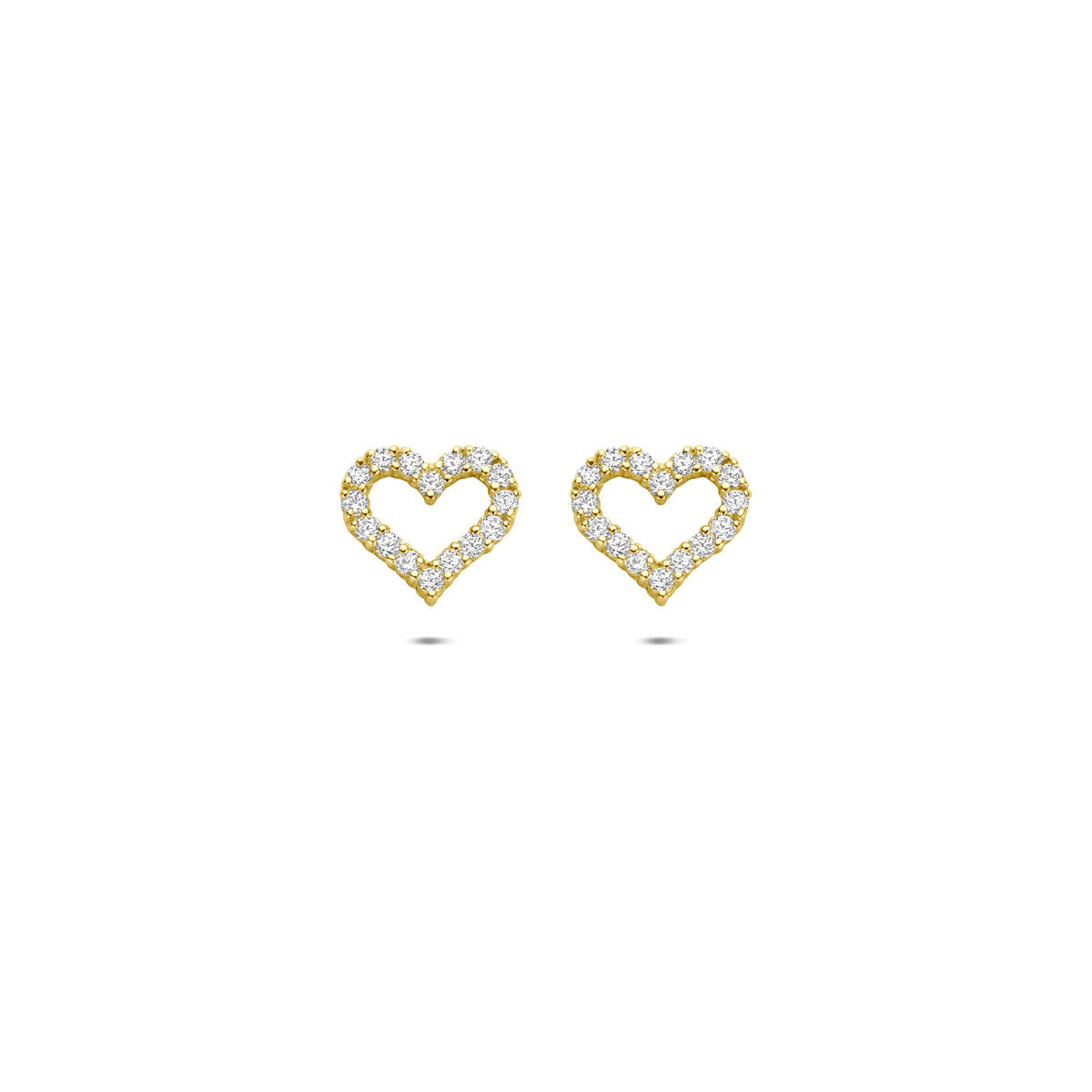 9K Geelgouden 9k oorknoppen hart zirkonia 7 mm - 8000268