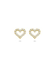 9K Geelgouden 9k oorknoppen hart zirkonia 7 mm - 8000268