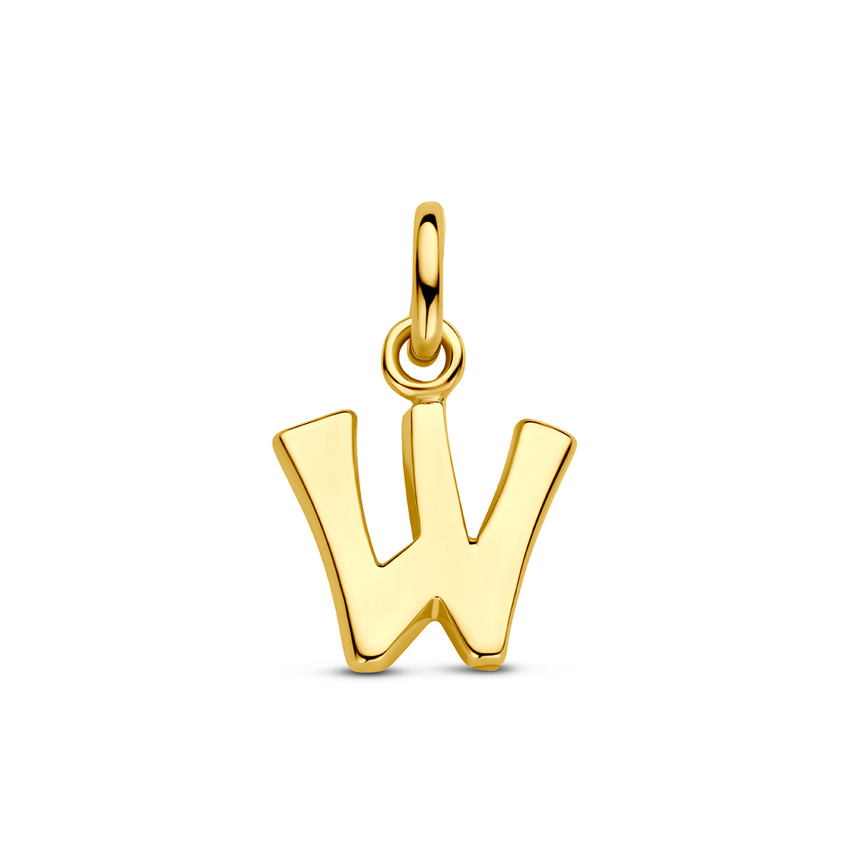 Hanger letter W 12 mm 14K geelgoud #Letter_W