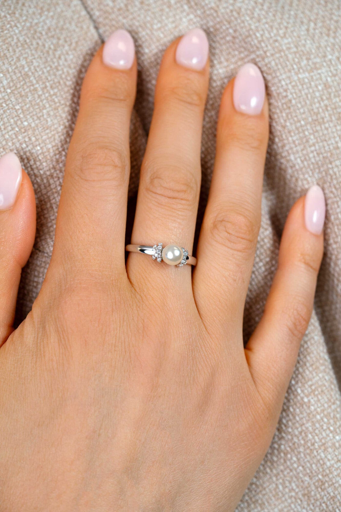 ZINZI Zilveren Ring met Parel en Zirkonia ZIR2863