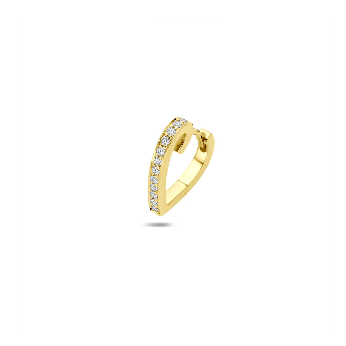 Fantasy Collection Oorbellen hartje diamant 0.11ct h si 13,5 mm per stuk 14K geelgoud