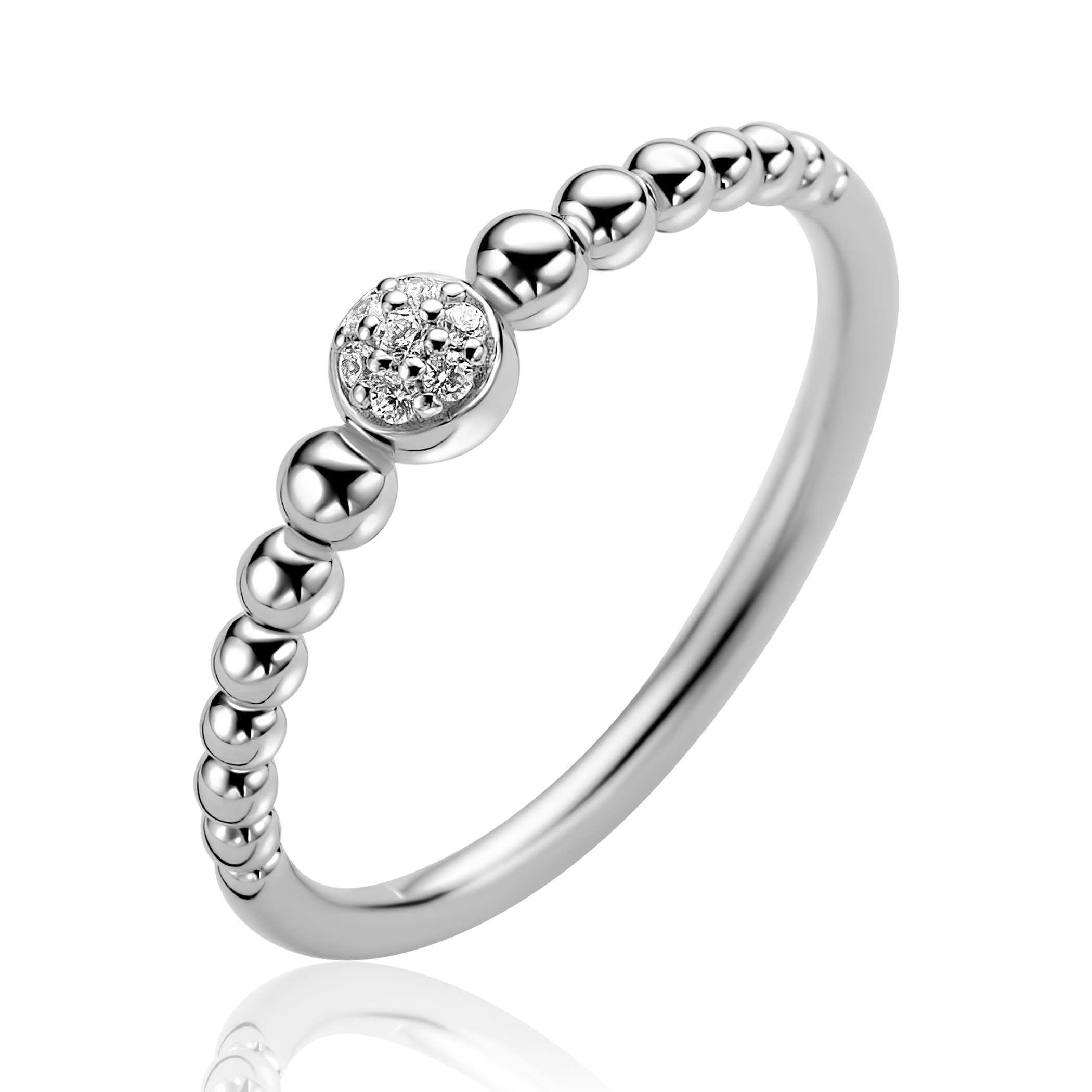 ZINZI Zilveren Ring met Witte Zirkonia - ZIR2817