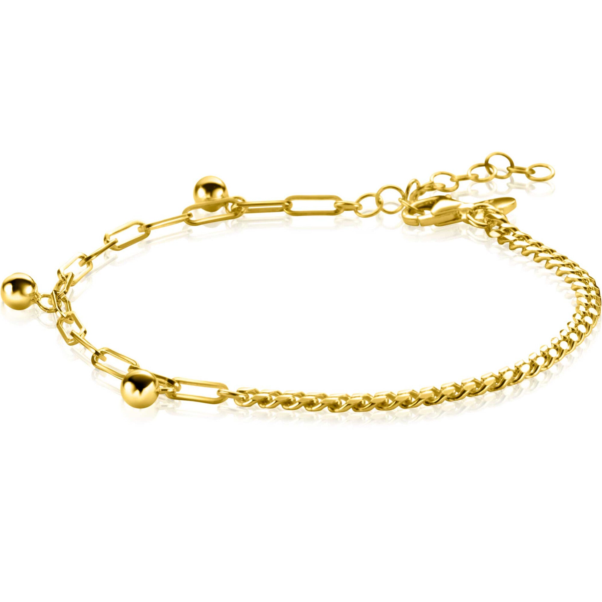 ZINZI Verguld Zilveren Armband 16,5 - 19,5 cm - ZIA2521G