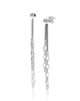 ZINZI zilveren multi-look oorstekers met bungelende paperclip schakels 65mm ZIO2709 - PansiteNederland.nl
