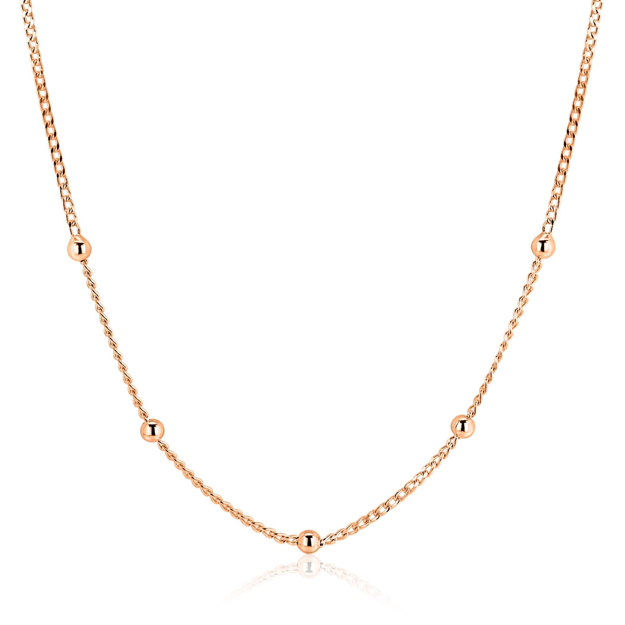 ZINZI Verguld Zilveren Ketting 42-45 cm - ZIC2714R