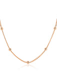 ZINZI Rosé Plated Zilveren Gourmet Ketting met Bolletjes 42-45cm ZIC2714R
