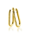 Zinzi 24mm gold plated zilveren oorringen in ovale vorm met gedraaide buis en luxe klapsluiting ZIO2692G - PansiteNederland.nl