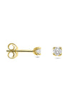 14K geelgouden oorknoppen lab grown diamant 0.20ct. 2x 0.10ct h si 3,25 mm - 4033684