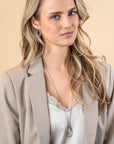 ZINZI zilveren ketting met luxe ovale hanger 45mm, valt lang om de hals ZIC2489