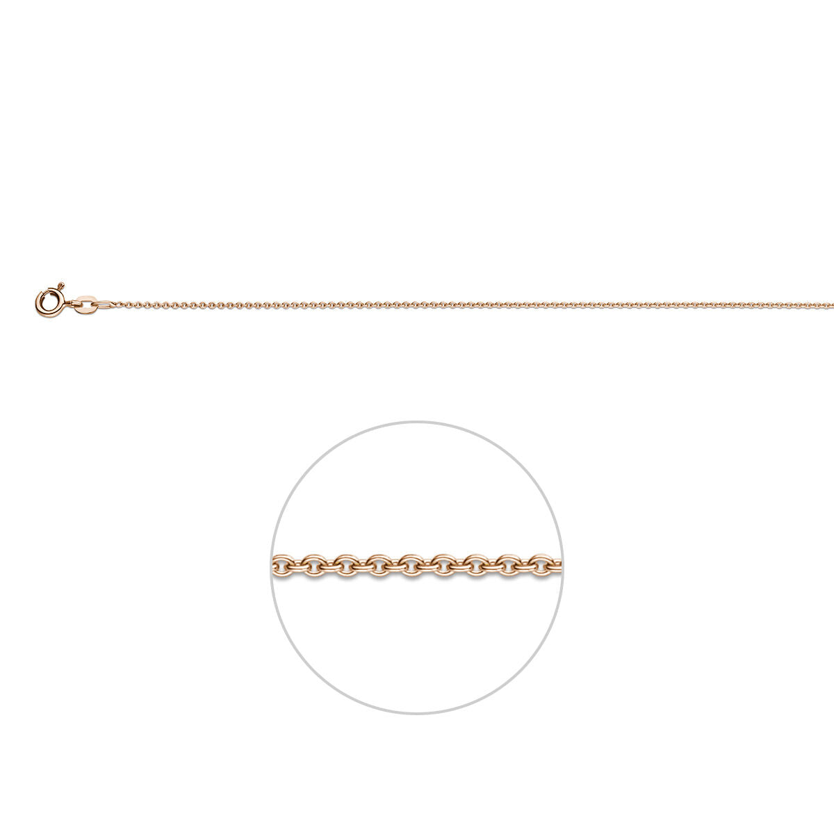 Fantasy Collection Anker rond 1,1 mm 14K rosé goud
