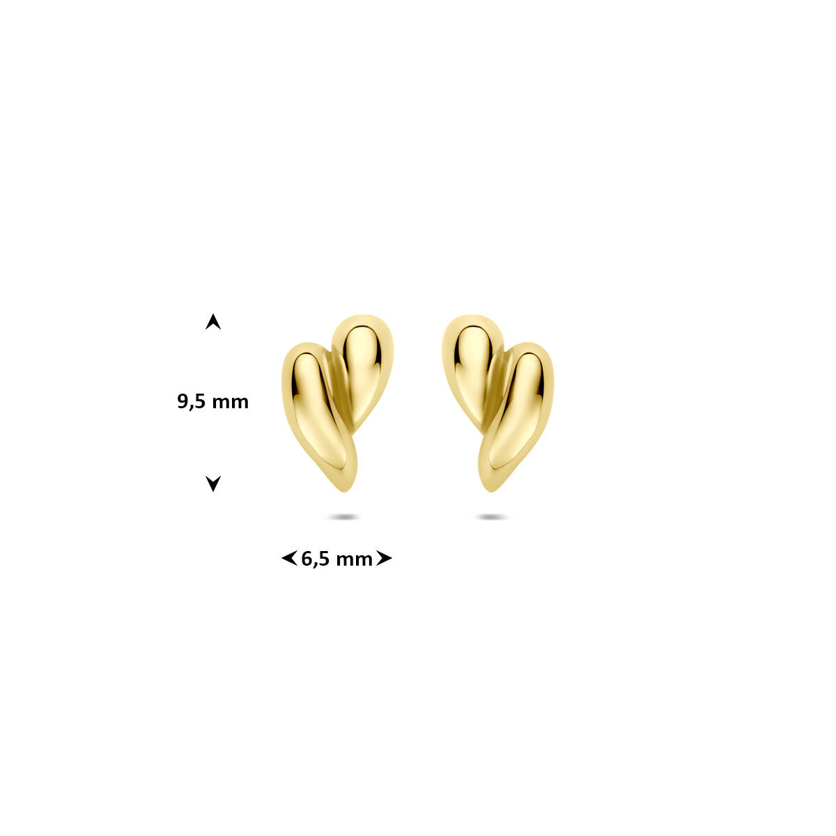 Stekeroorringen 9K geelgoud 9,5 mm
