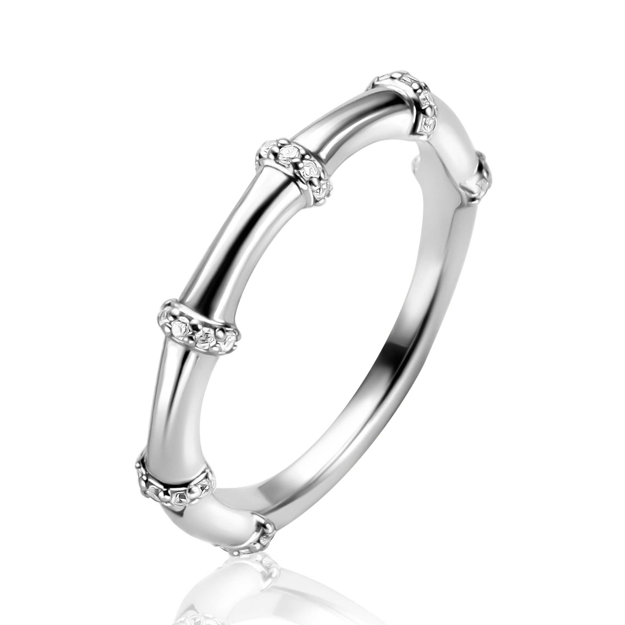 ZINZI Zilveren Ring met Witte Zirkonia - ZIR2687