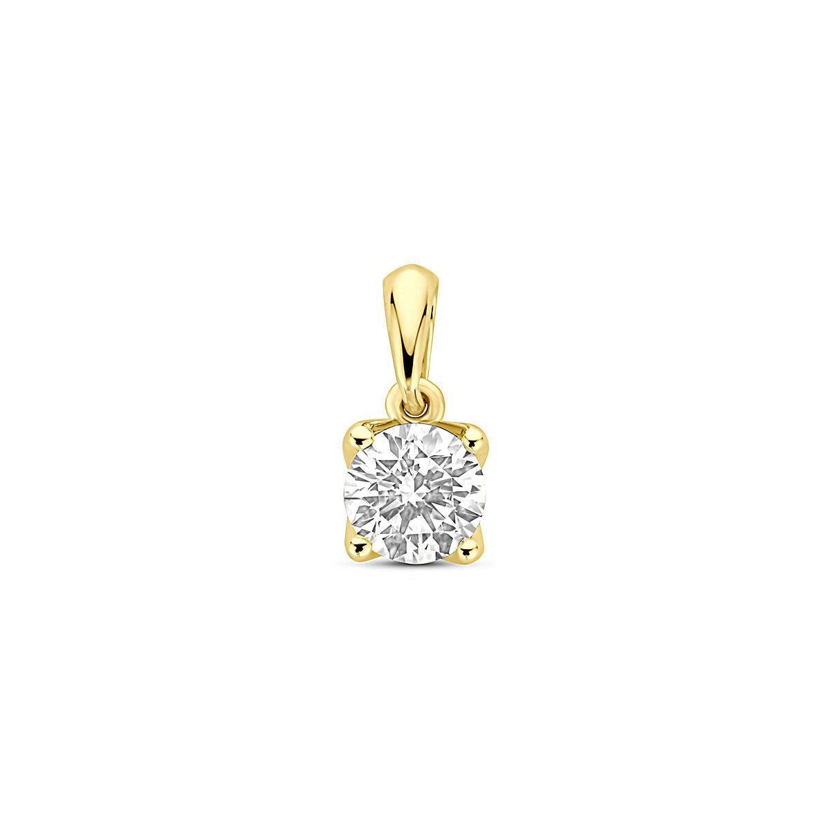 14K geelgouden hanger lab grown diamant 0.50ct h si 10 mm - 4033686 - PansiteNederland.nl