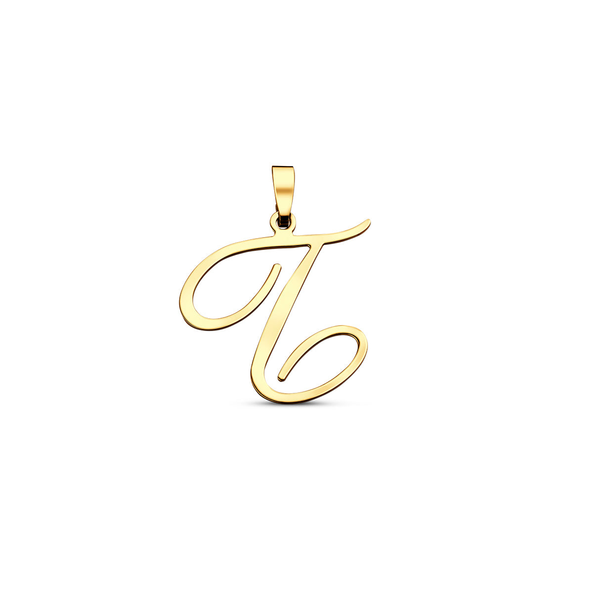 Hanger sierletter T 18,5 mm 14K geelgoud #Letter_T