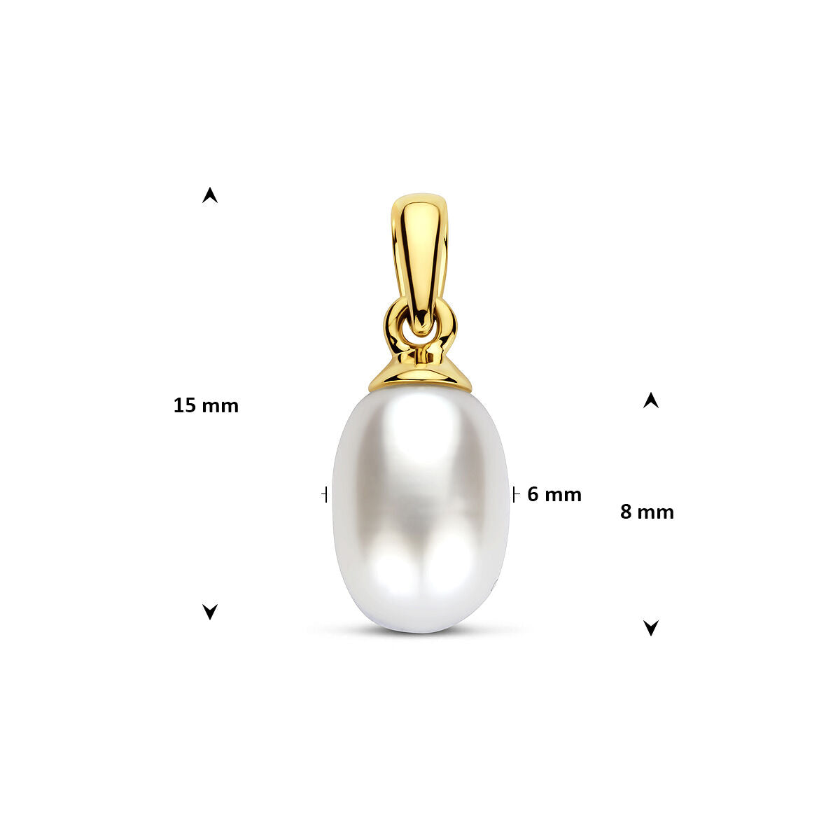 Hanger parel 15 mm 14K geelgoud