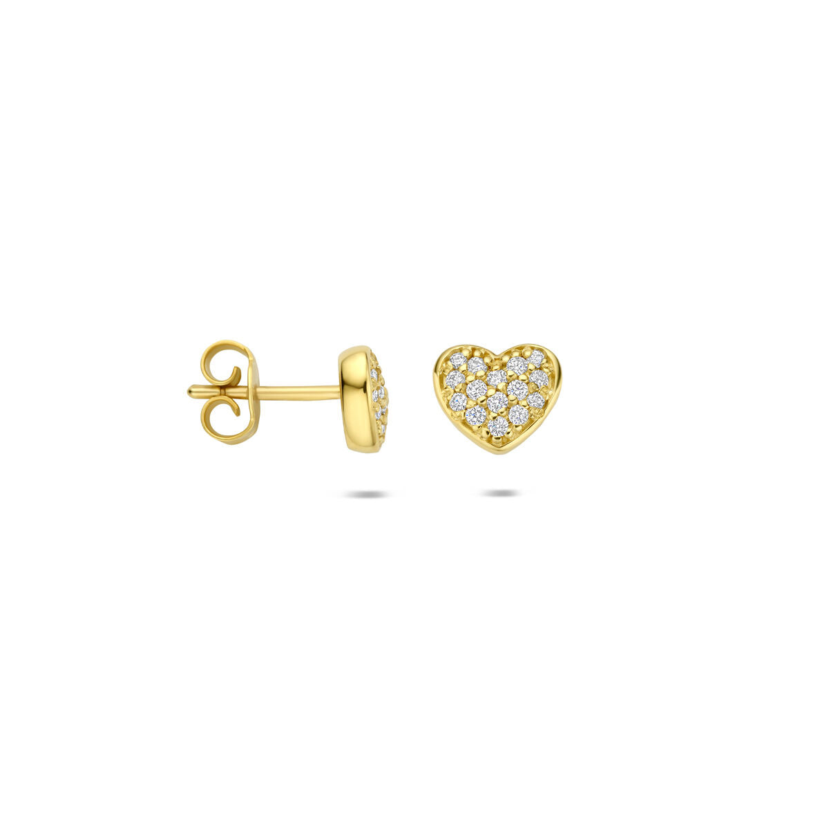 Fantasy Collection Oorbellen hartje diamant 0.17ct (2x 0.085ct) h si 6 mm 14K geelgoud