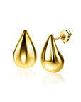 Zinzi 20mm gold plated zilveren oorstekers in organische druppelvorm ZIO2589G