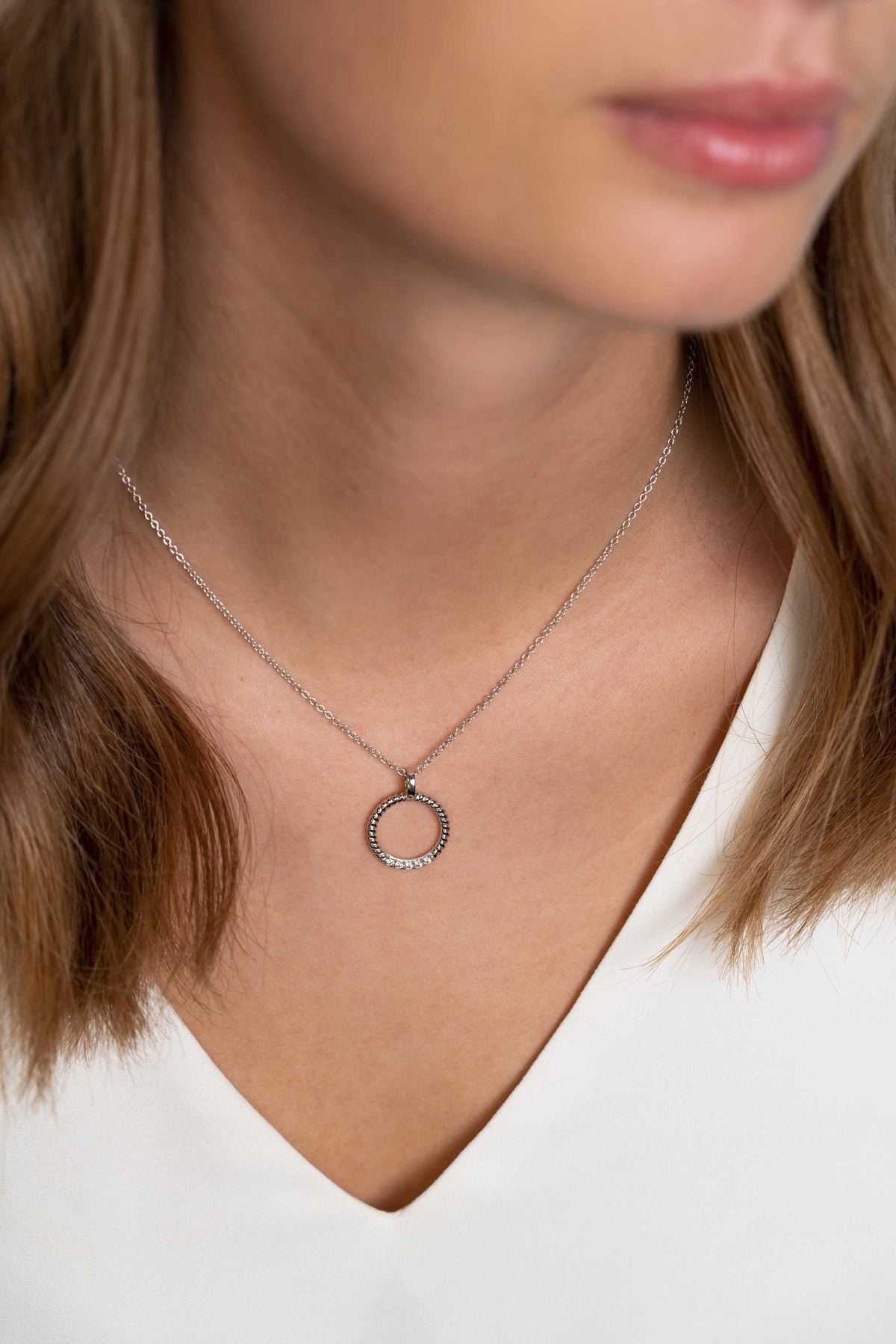 ZINZI Zilveren Hanger met Witte Zirkonia ZIH2128
