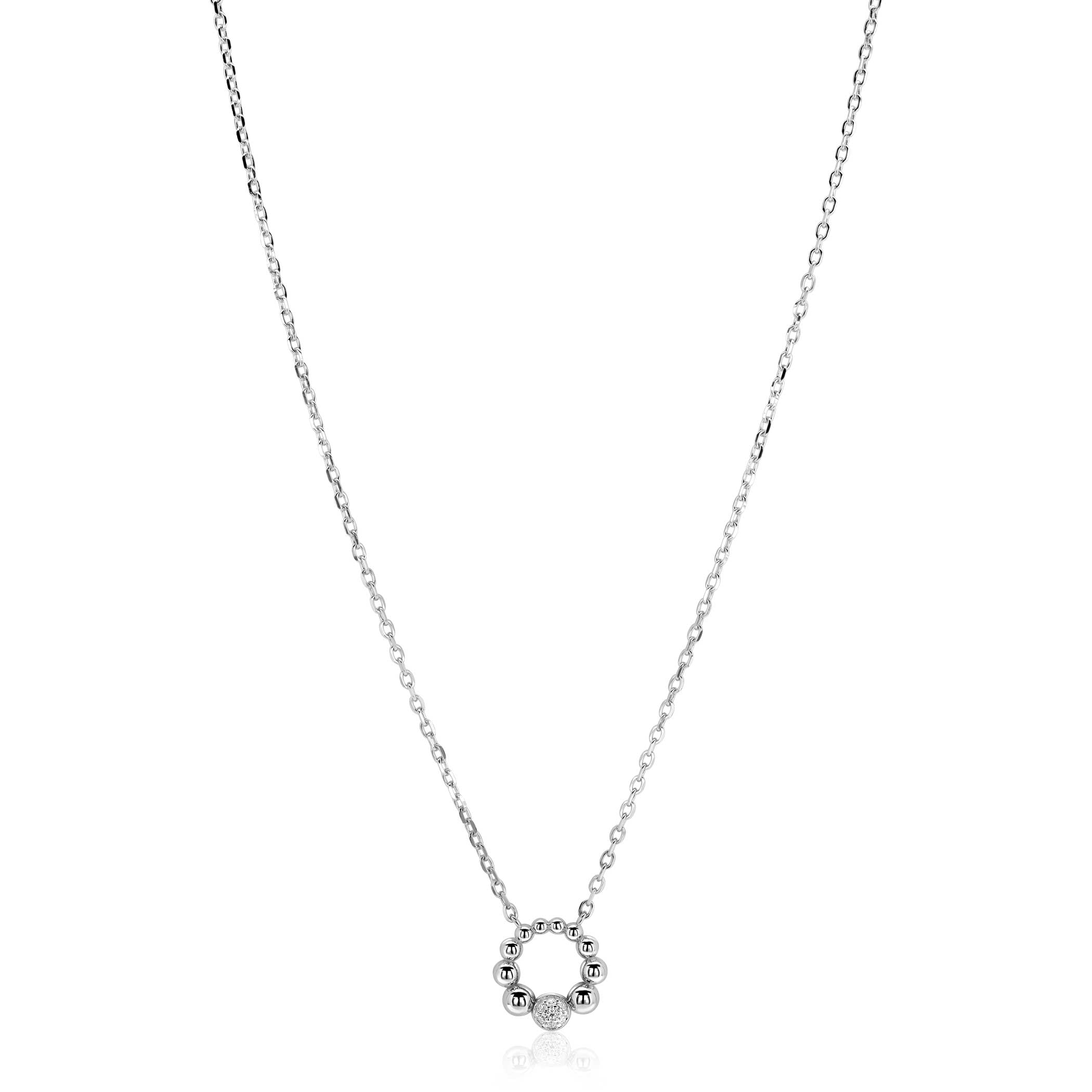 ZINZI Zilveren Ketting met Witte Zirkonia - ZIC2817
