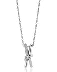 ZINZI zilveren ketting met hanger 19mm, bezet met witte zirkonia's ZIC2505 - PansiteNederland.nl