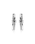 Zinzi 19mm zilveren oorringen met speelse twist en knoop. Luxe klapsluiting ZIO2680 - PansiteNederland.nl