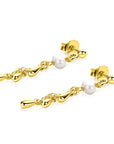 ZINZI gold plated zilveren oorstekers met druppels en witte zoetwaterparels 37mm ZIO2753 - PansiteNederland.nl