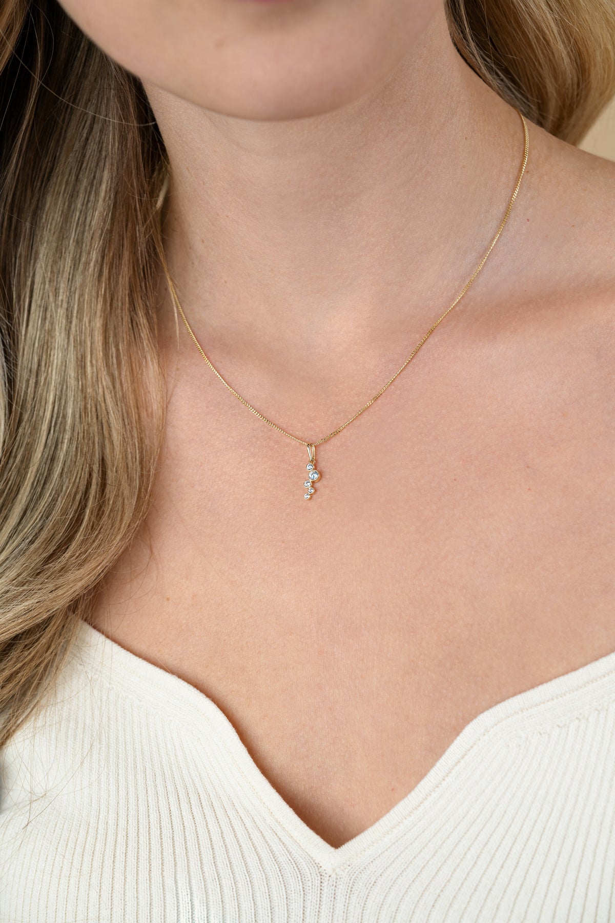 ZINZI 14K Gouden Hanger met Witte Zirkonia ZGH513