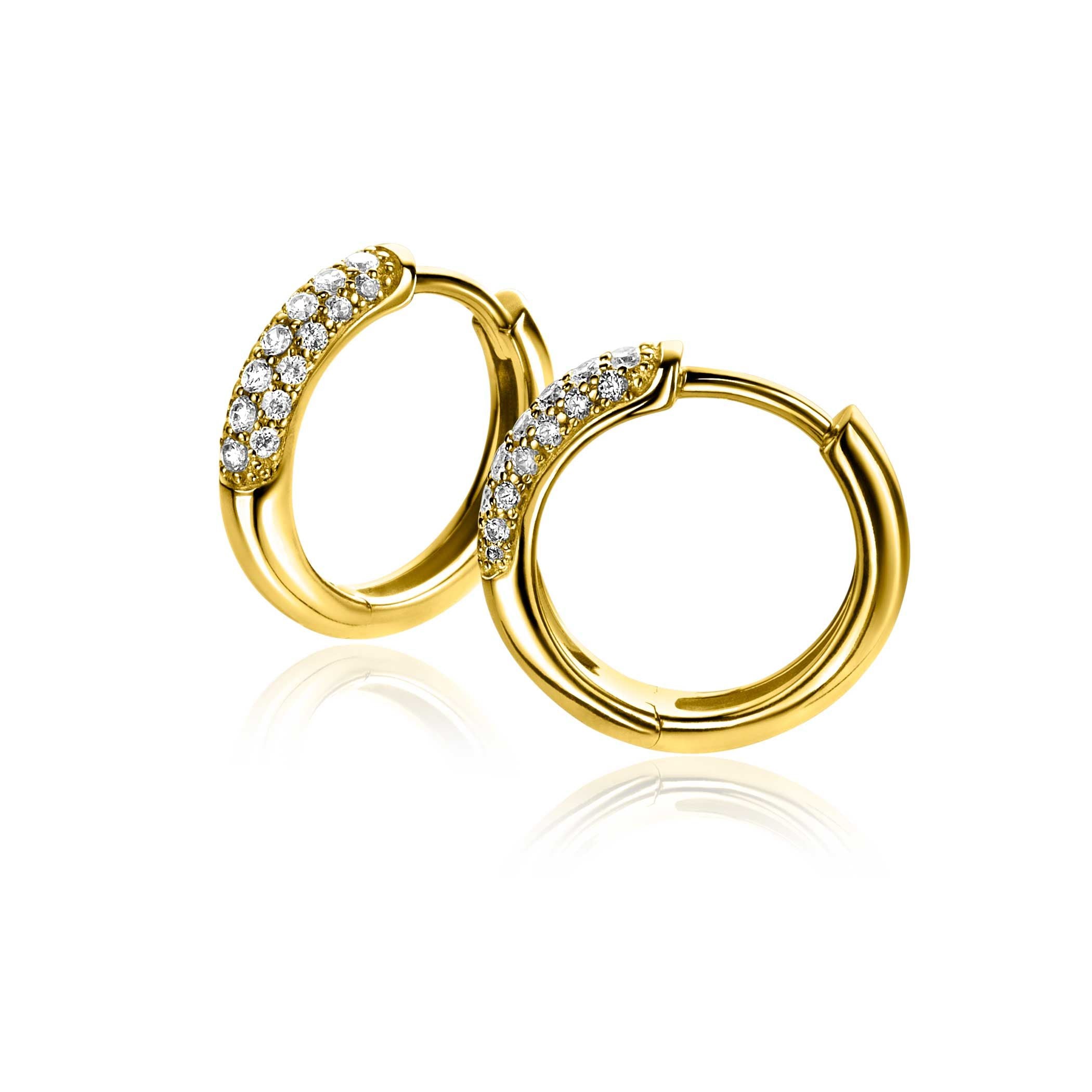 ZINZI Plated 14 X 3mm Zirkonia's Oorbellen - ZIO660G