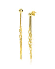 ZINZI gold plated zilveren multi-look oorstekers met bungelende paperclip schakels 65mm ZIO2709G - PansiteNederland.nl