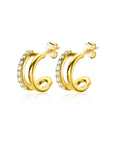 Zinzi Gold 14 krt gouden fantasie oorstekers 10mm met multi-look uitstraling, 5mm breed ZGO382