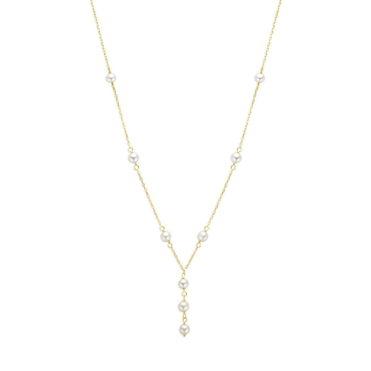Y-collier parels 9K geelgoud 41 - 43 - 45 cm