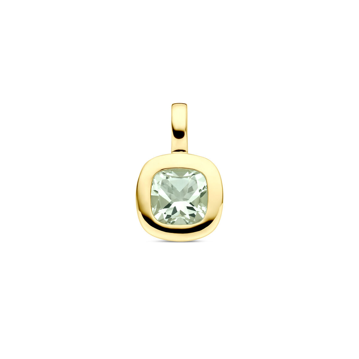 14K geelgouden hanger groen amethist 14 mm - 4033674 - PansiteNederland.nl