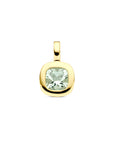 14K geelgouden hanger groen amethist 14 mm - 4033674 - PansiteNederland.nl