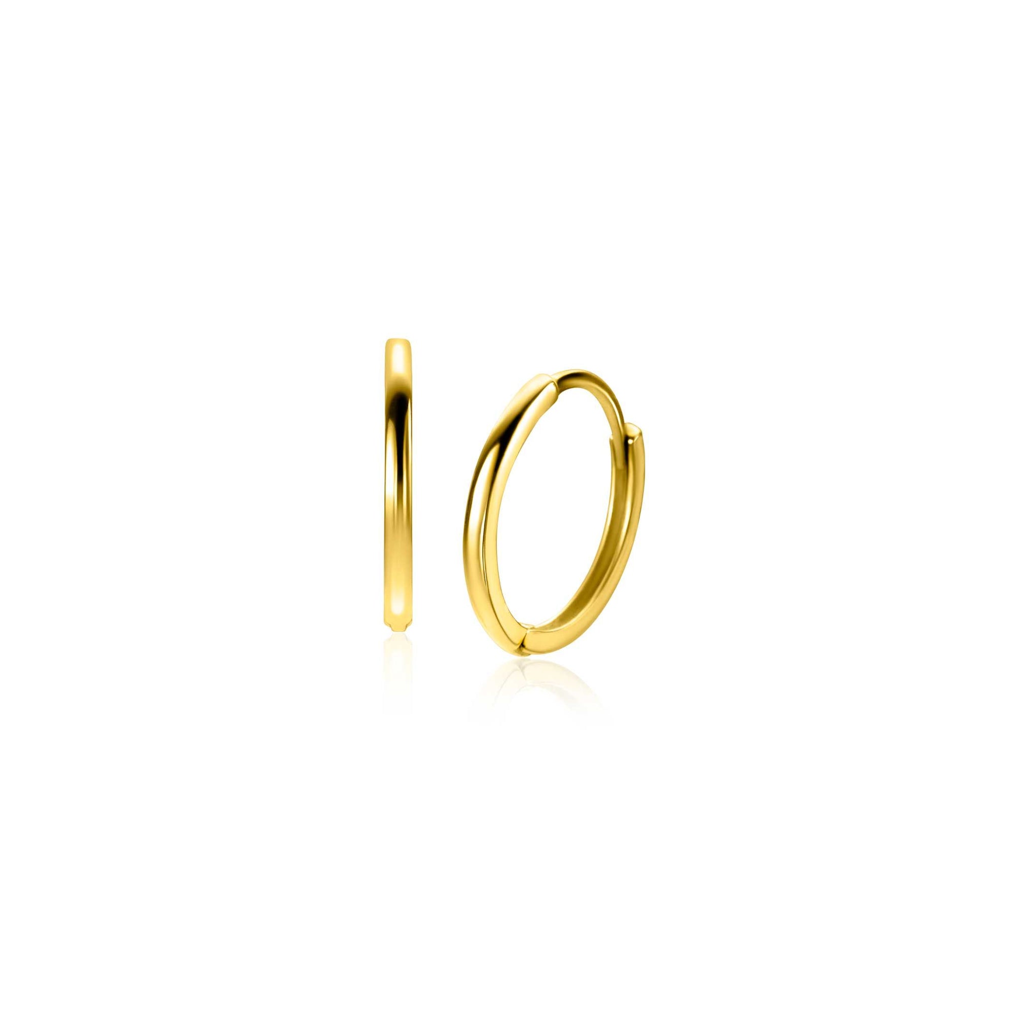 ZINZI Gold 14 karaat gouden oorringen met luxe scharniersluiting 10 x 1,2mm ZGO524