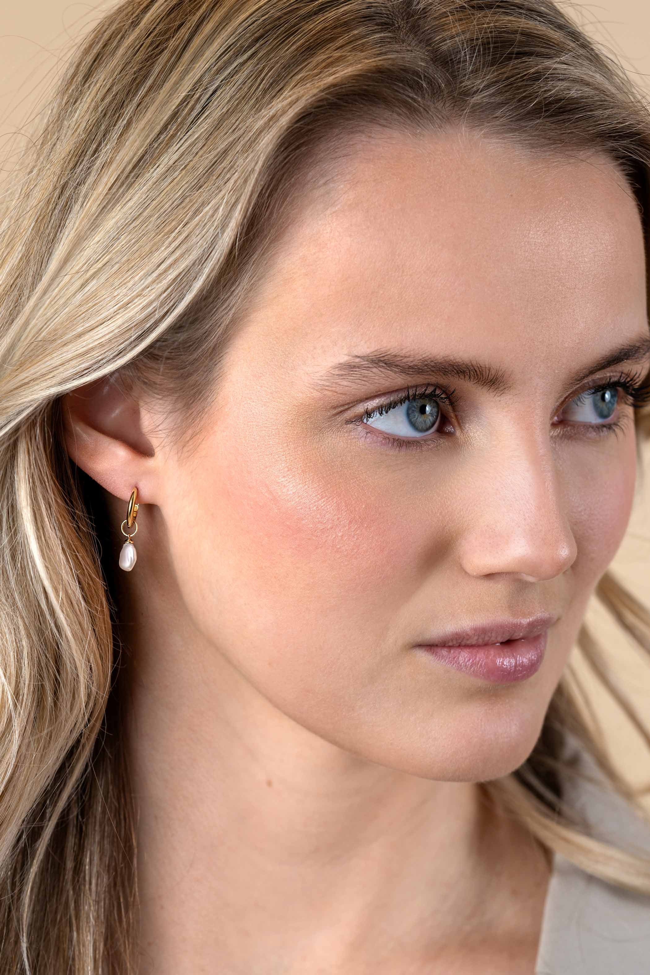 ZINZI 14K Gouden Oorbedels ZGCH405 wit