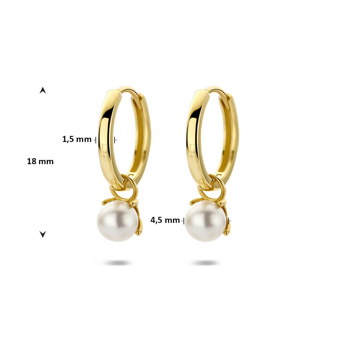 Fantasy Collection Oorbellen parel 18 mm 14K geelgoud