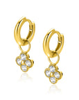 ZINZI gold plated zilveren oorbedels klavertje 8mm ZICH2735Y (zonder oorringen) - PansiteNederland.nl