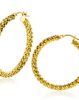 Zinzi Gold 14 krt gouden oorringen met schitterende bewerkte buis 3mm breed ZGO329
