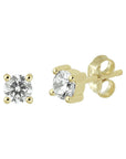 14K Geelgoud Oorknoppen Zirkonia
