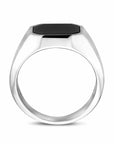 Zilveren Gerhodineerde Zegelring Onyx 1340666