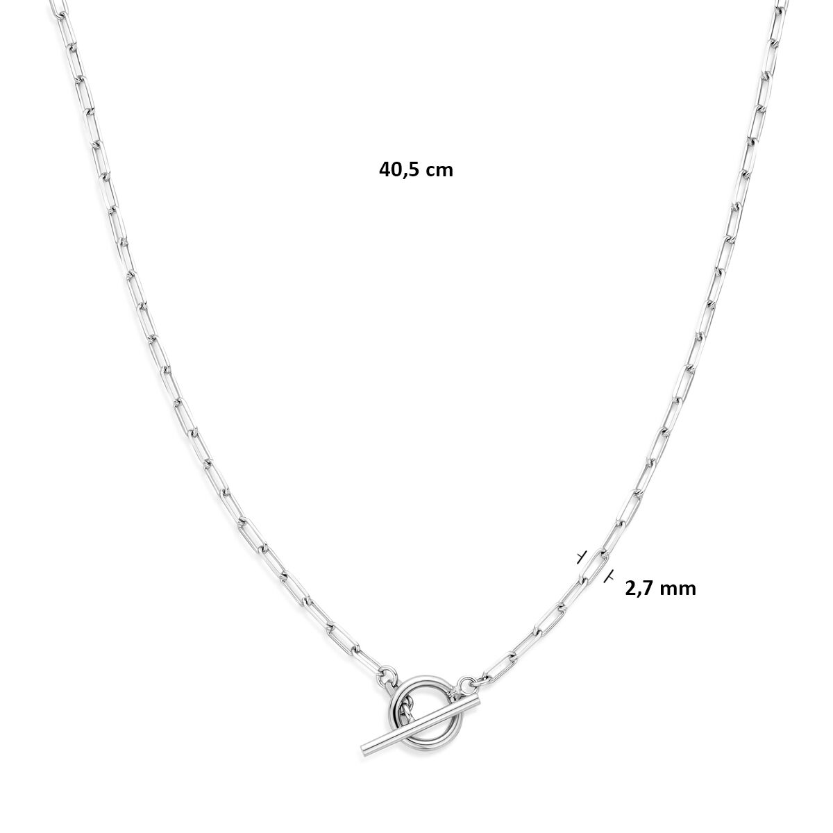 Collier kapittelslot 2,7 mm 40,5 cm zilver gerhodineerd