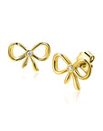 ZINZI gold plated zilveren oorstekers strikje met zirkonia 9,5mm ZIO2724Y - PansiteNederland.nl